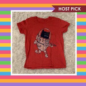 Factory 43 Astronaut Cat Kids T-Shirt (S, Youth 6/8)
